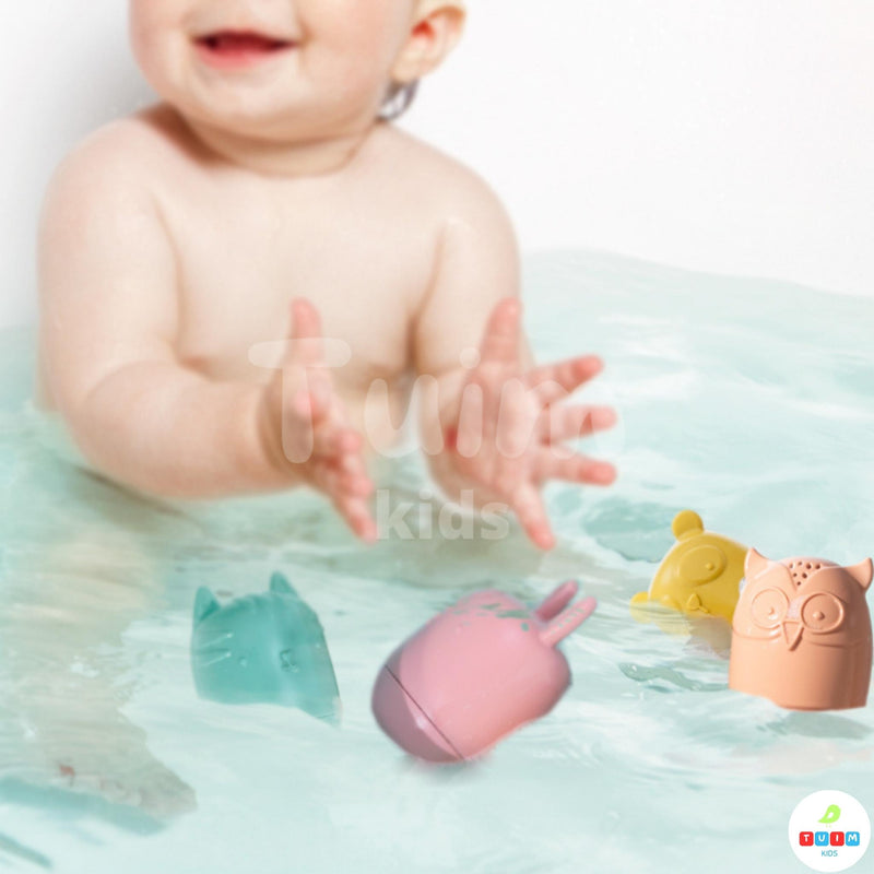 Acquamiguinhos - kit brinquedo de banho lavável de silicone para bebês